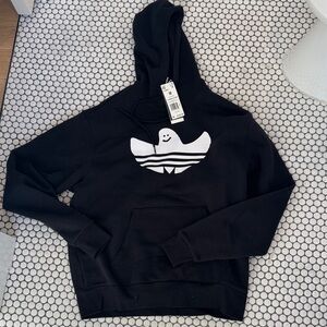 Men's Black Hoodie with White Graphic